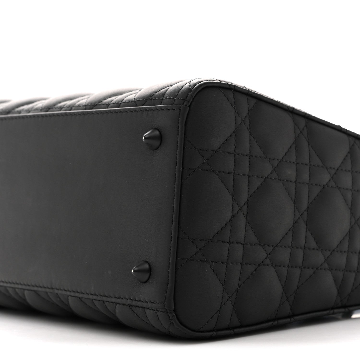 Christian Dior Ultra Matte Calfskin Cannage Medium Lady Dior Black