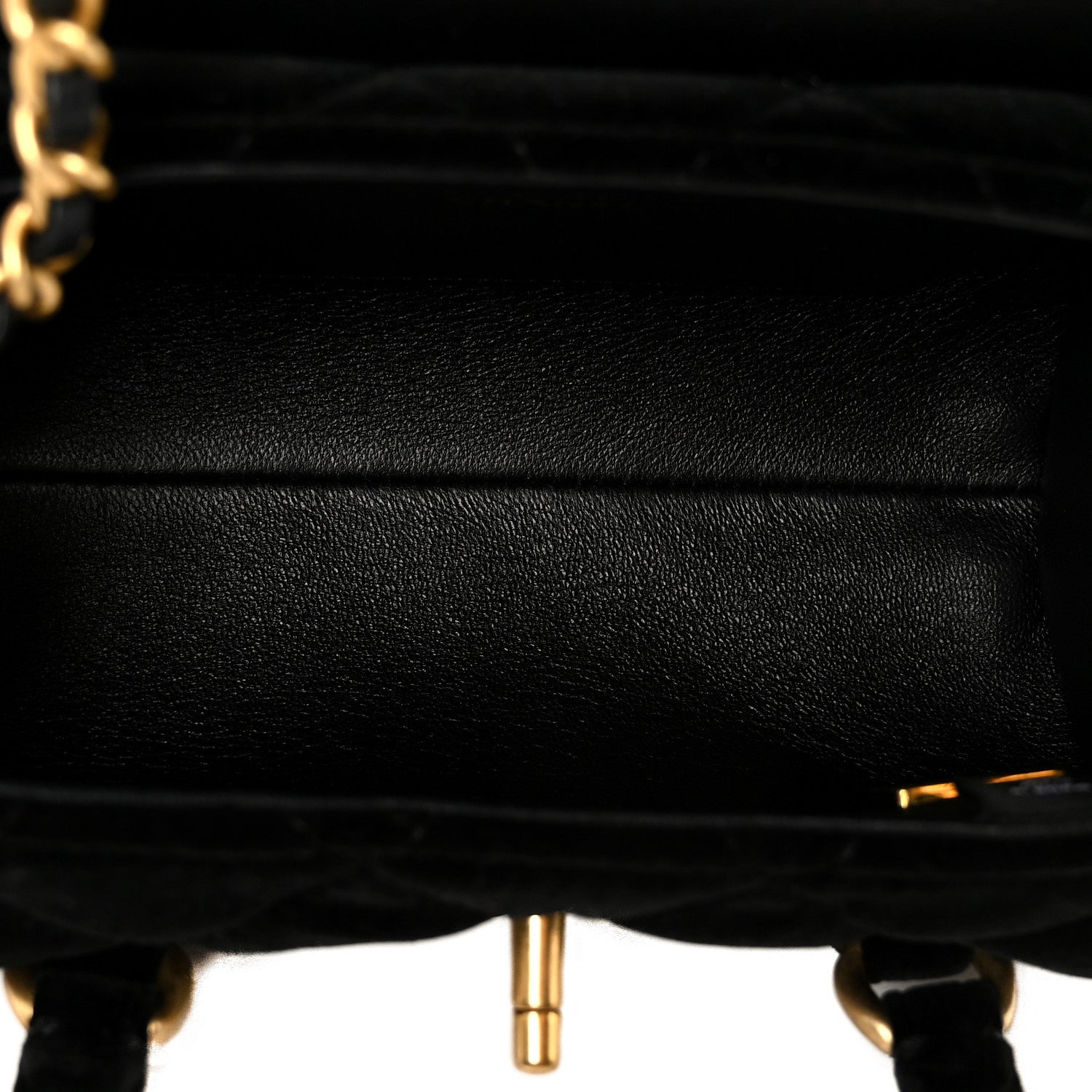 Chanel Velvet Quilted Mini Top Handle Flap Black