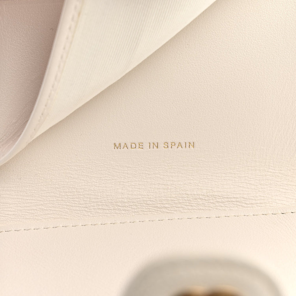 Caviar Quilted Compact Flap Wallet White