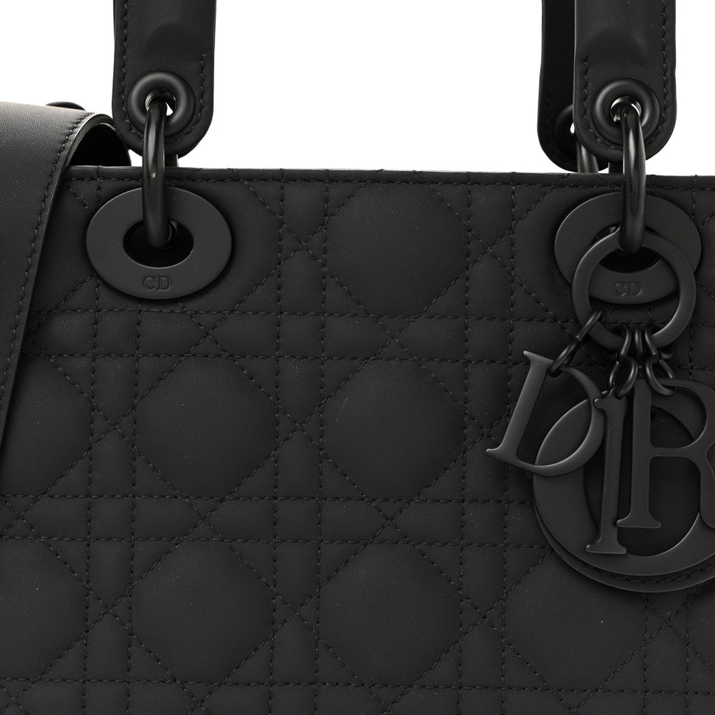 Christian Dior Ultra Matte Calfskin Cannage Small My ABCDior Lady Dior Black