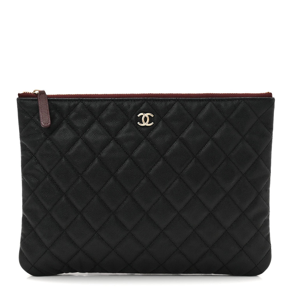 Caviar Quilted Medium Cosmetic Case Black
