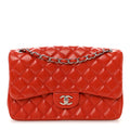 Chanel Lambskin Quilted Jumbo Double Flap Red