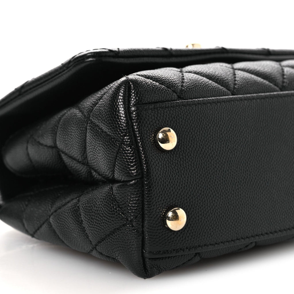 Chanel Caviar Quilted Extra Mini Coco Handle Flap Black