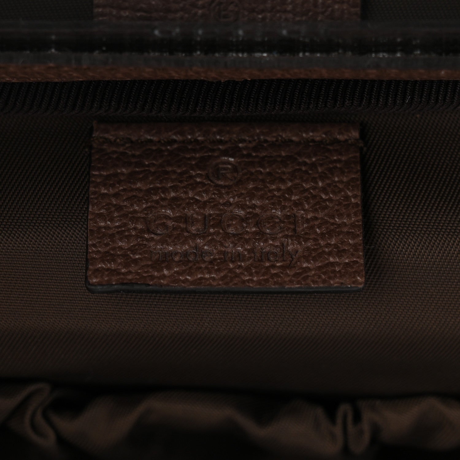 Gucci GG Supreme Monogram Textured Calfskin Web Ophidia Vanity Cosmetic Case Beige Ebony New Acero