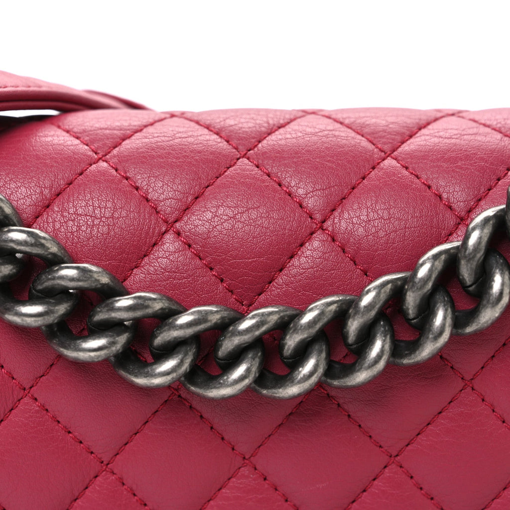 Chanel Calfskin Quilted Small Boy Flap Dark Pink