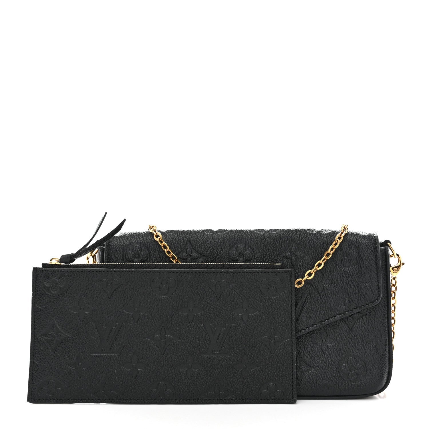 Louis Vuitton Empreinte Pochette Felicie Chain Wallet Black