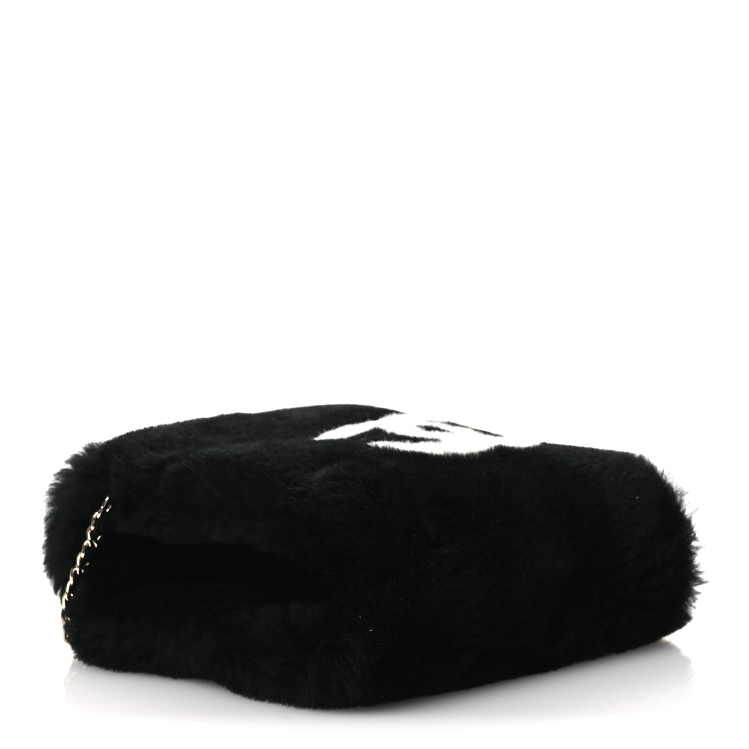 Chanel Muff Shearling Lambskin Bag Black Ecru