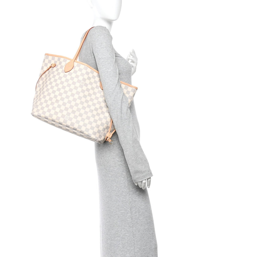 Louis Vuitton Damier Azur Neo Neverfull MM Rose Ballerine