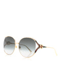 Gucci Metal Oversized Round Frame GG0225S Sunglasses Gold