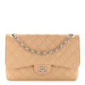 Chanel Caviar Quilted Jumbo Double Flap Beige Clair