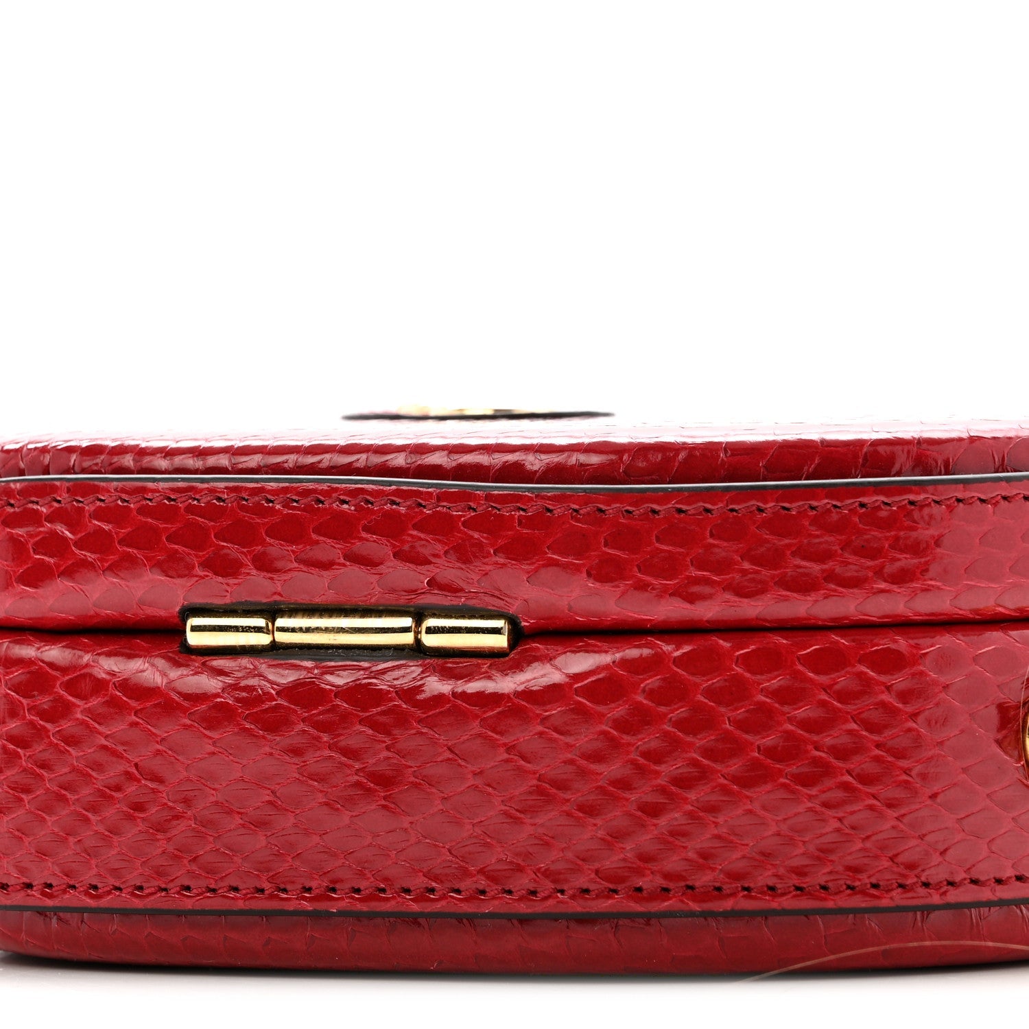 Gucci Snakeskin Broadway Mini Heart Top Handle Bag Rasberry Candy