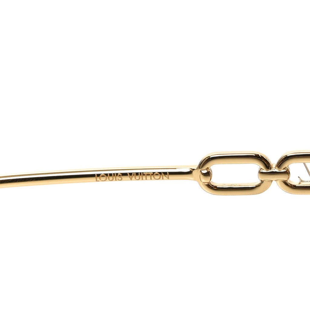 Louis Vuitton Metal My LV Chain Round Sunglasses Z2475U Gold