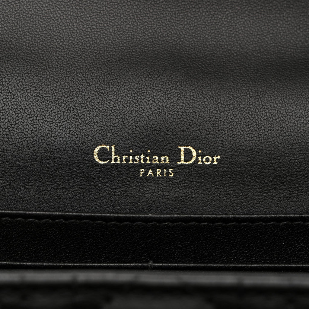Christian Dior Lambskin Cannage Chain My Dior Daily Chain Pouch Black