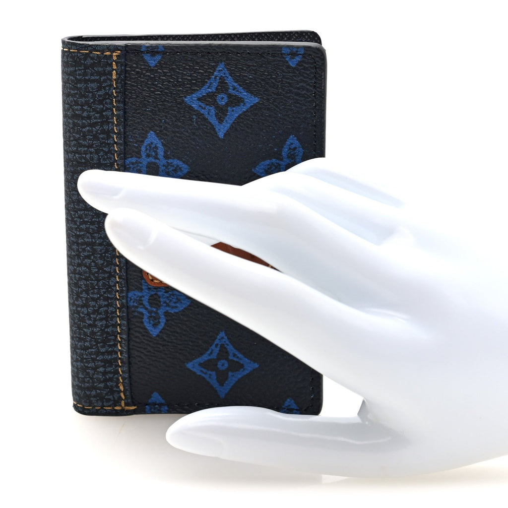 Louis Vuitton Monogram LV Record Pocket Organizer NM Blue
