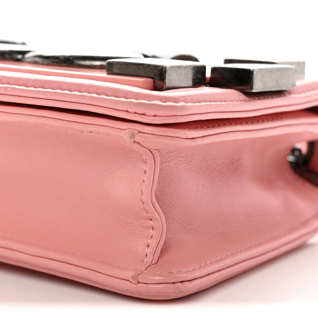 Chanel Lambskin Plexiglass Boy Brick Flap Pink