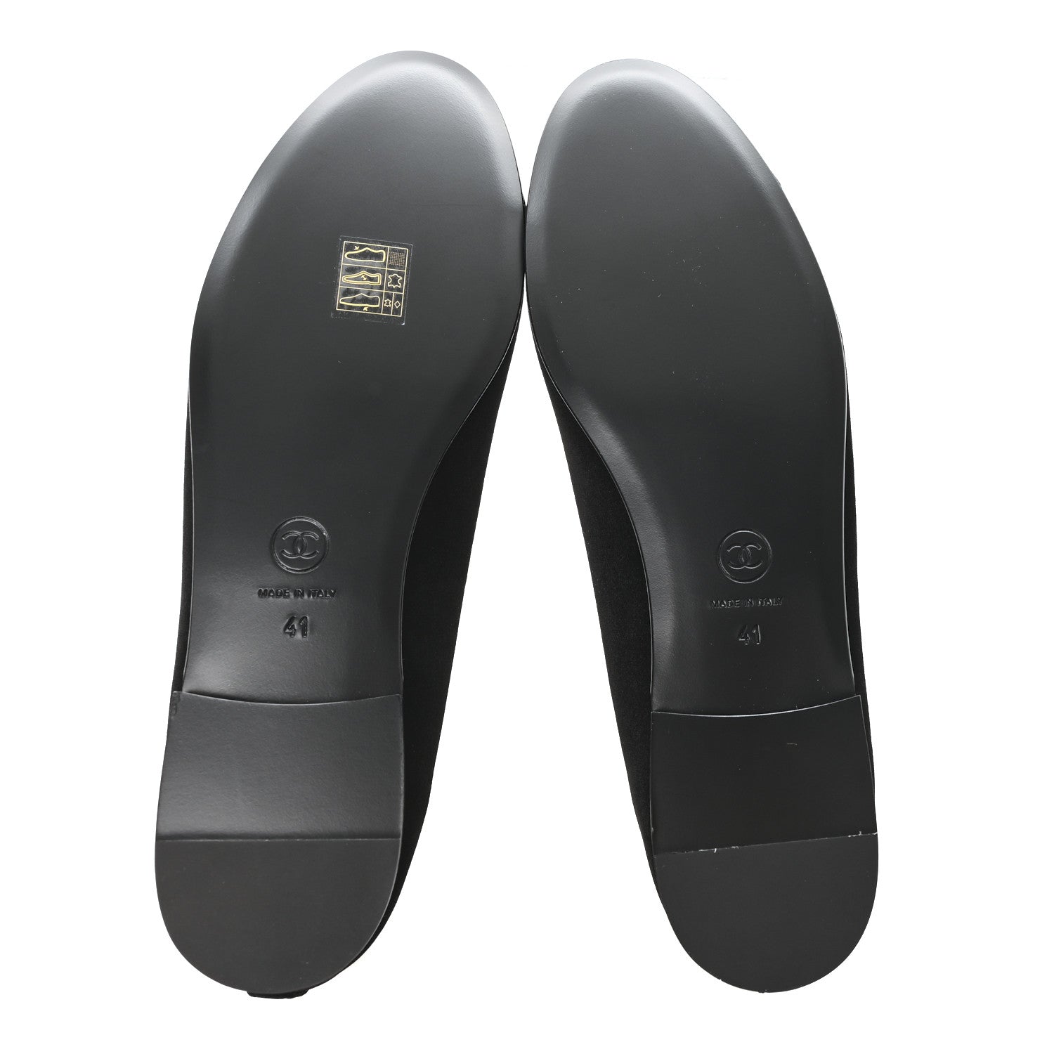 Chanel Suede Cap Toe CC Ballerina Flats 41 Black