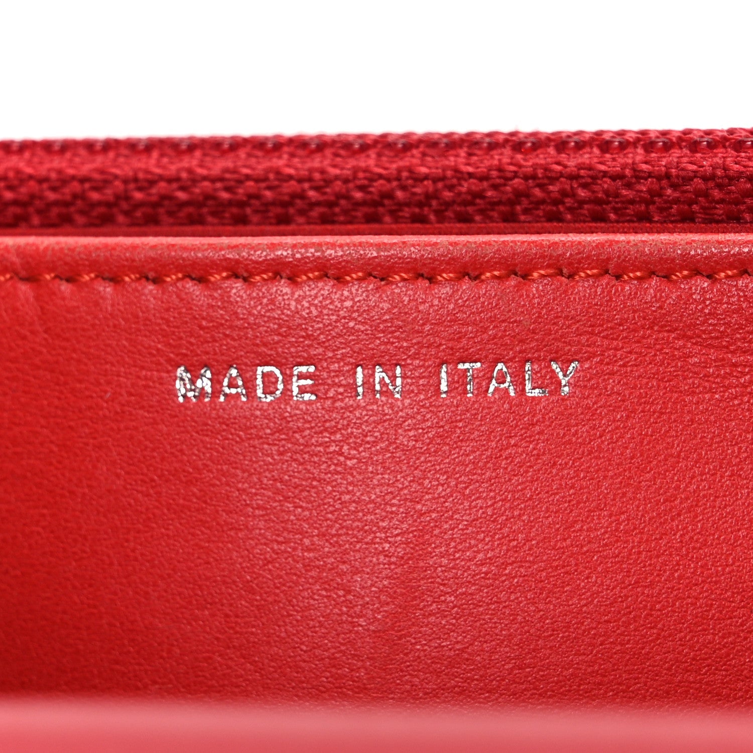 Chanel Lambskin Camellia Embossed Wallet on Chain WOC Red
