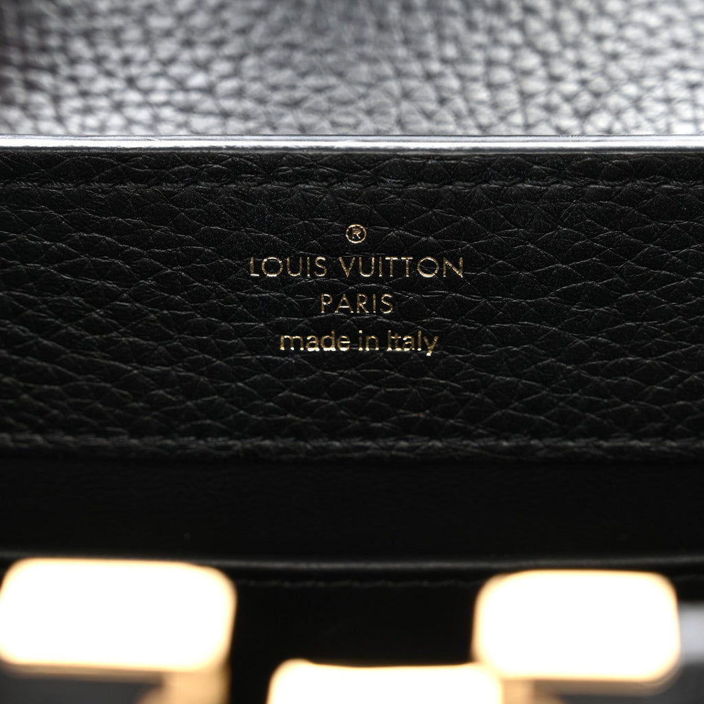 Louis Vuitton Taurillon Embellished Flower Crown Capucines Mini Black