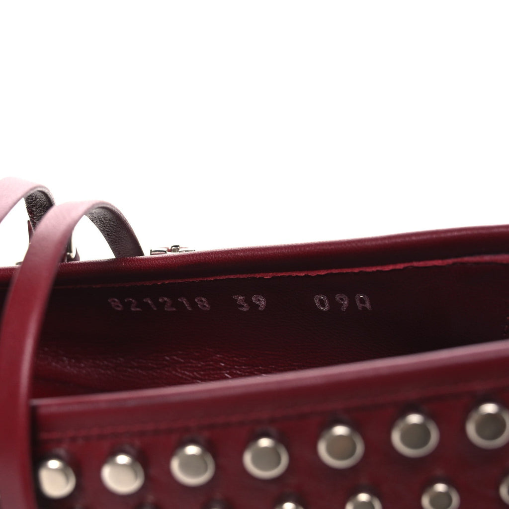 Gucci Nappa Carmaque Studded Horsebit Ballet Flats 39 Rosso Ancora