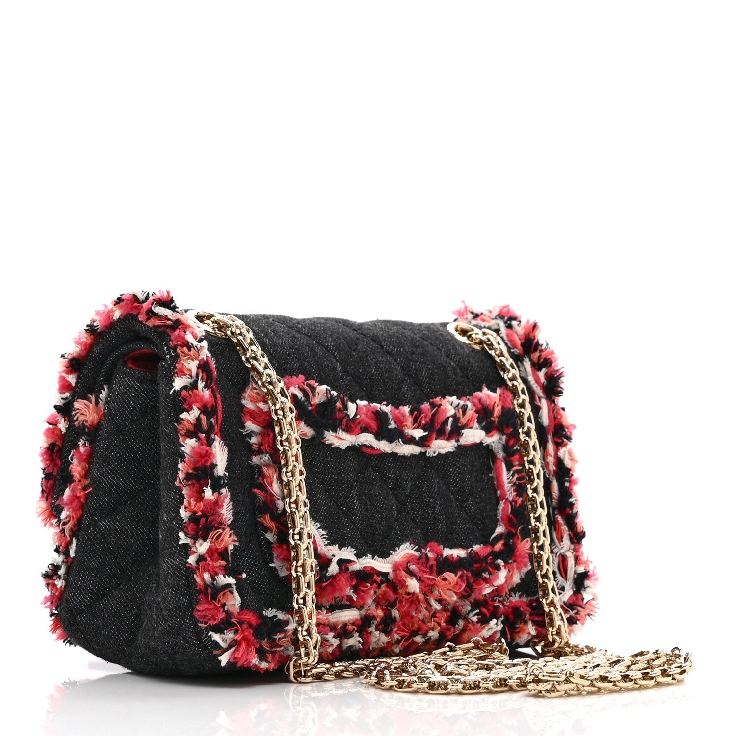Chanel Denim Tweed 2.55 Reissue 224 Flap  Black
