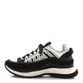 Fabric Suede Calfskin Sneakers 41 Black Beige White