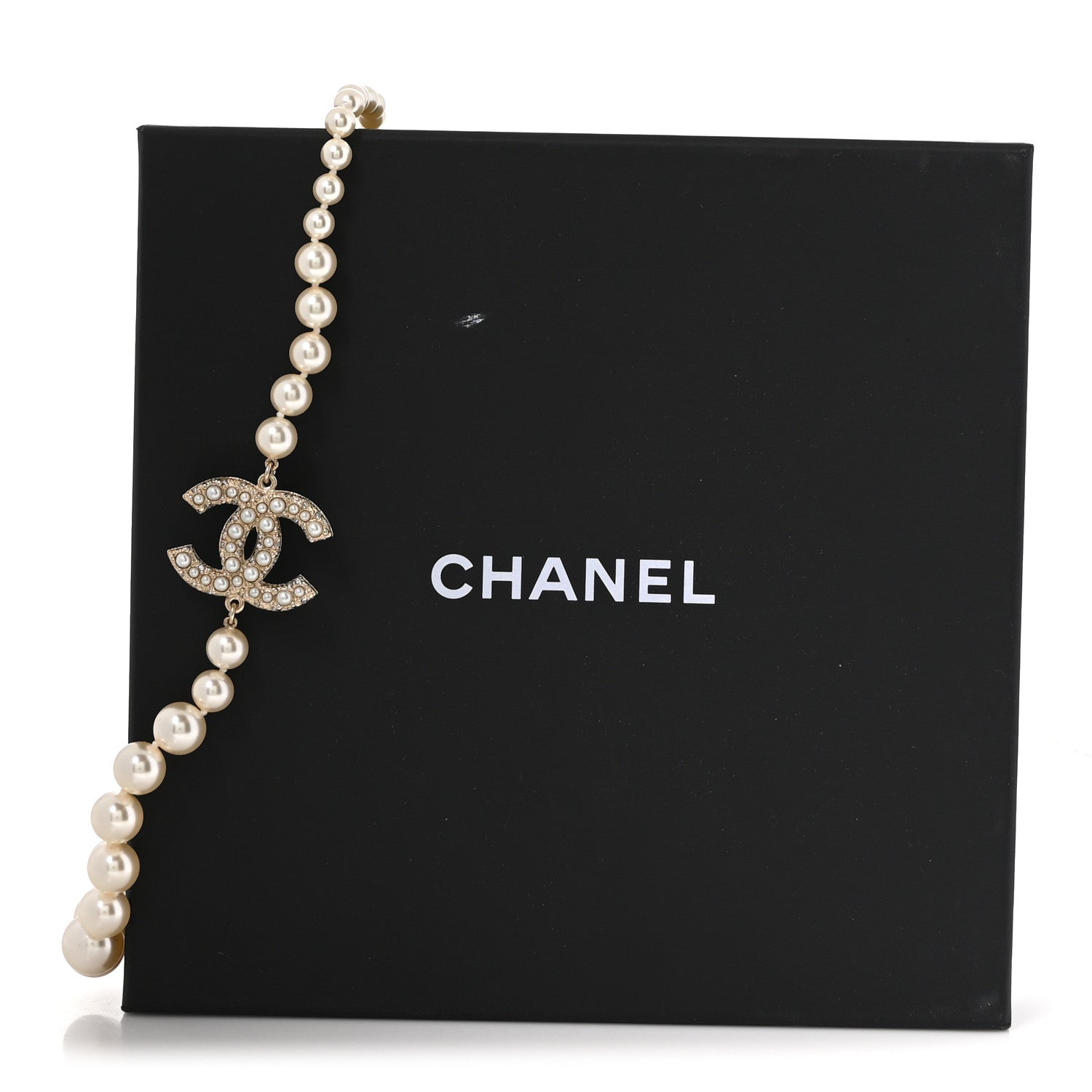 Pearl CC 100th Anniversary Necklace Light Gold