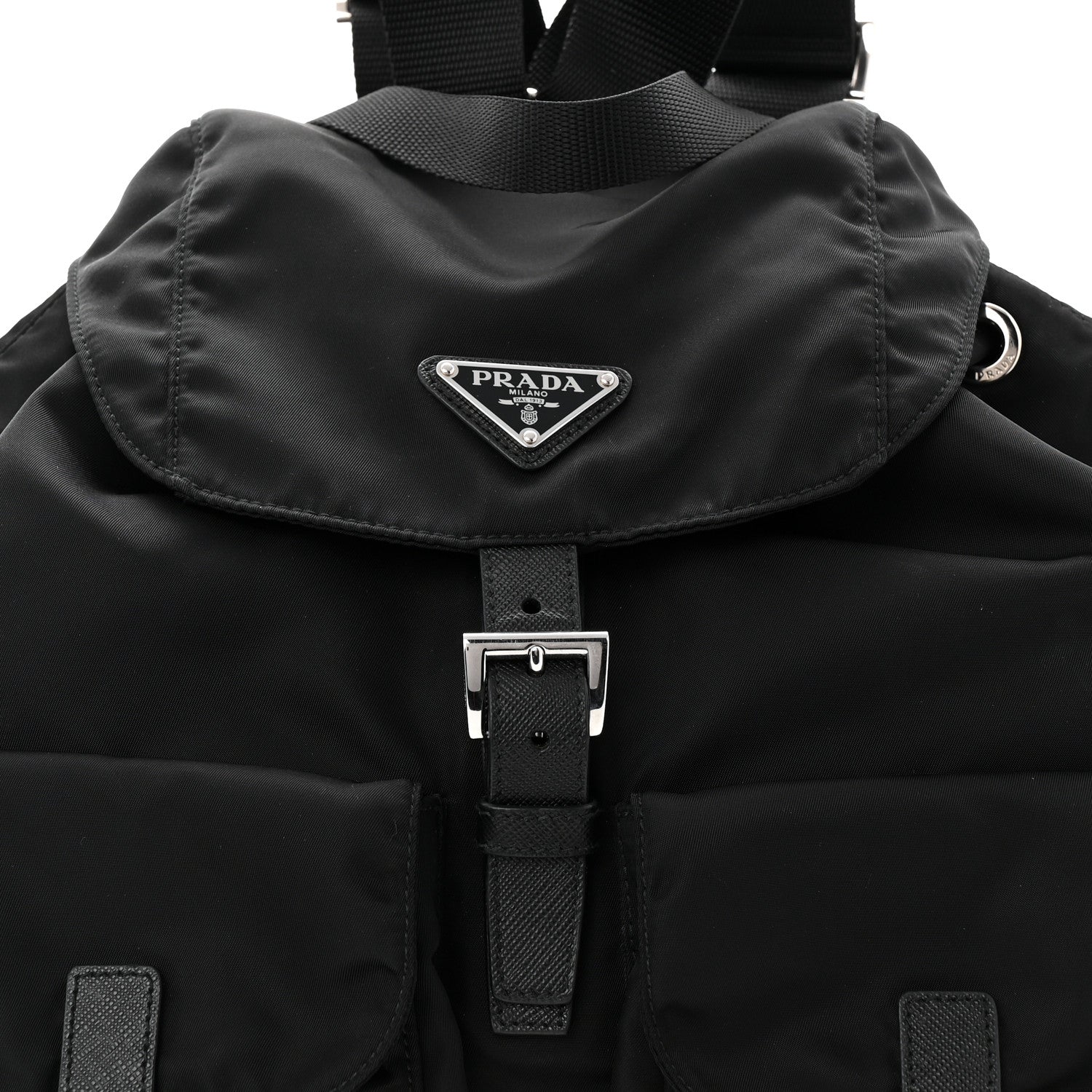 Prada Tessuto Nylon Saffiano Medium Backpack Black