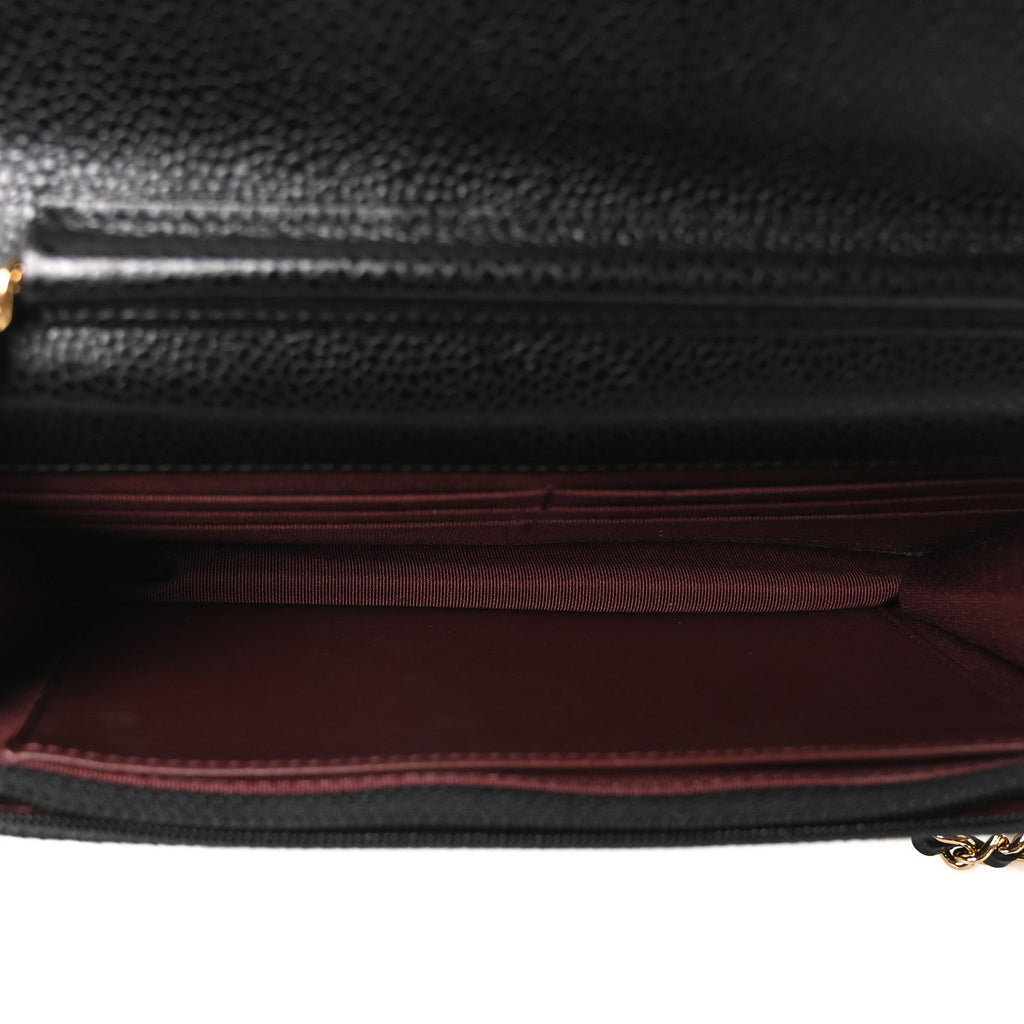 Chanel Caviar Quilted Wallet on Chain WOC Black