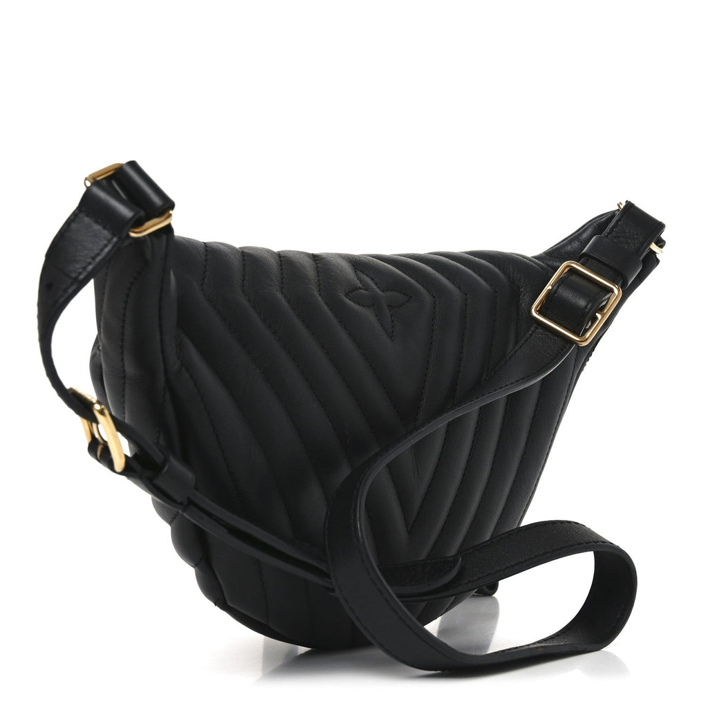 Louis Vuitton Calfskin Quilted New Wave Bumbag Black