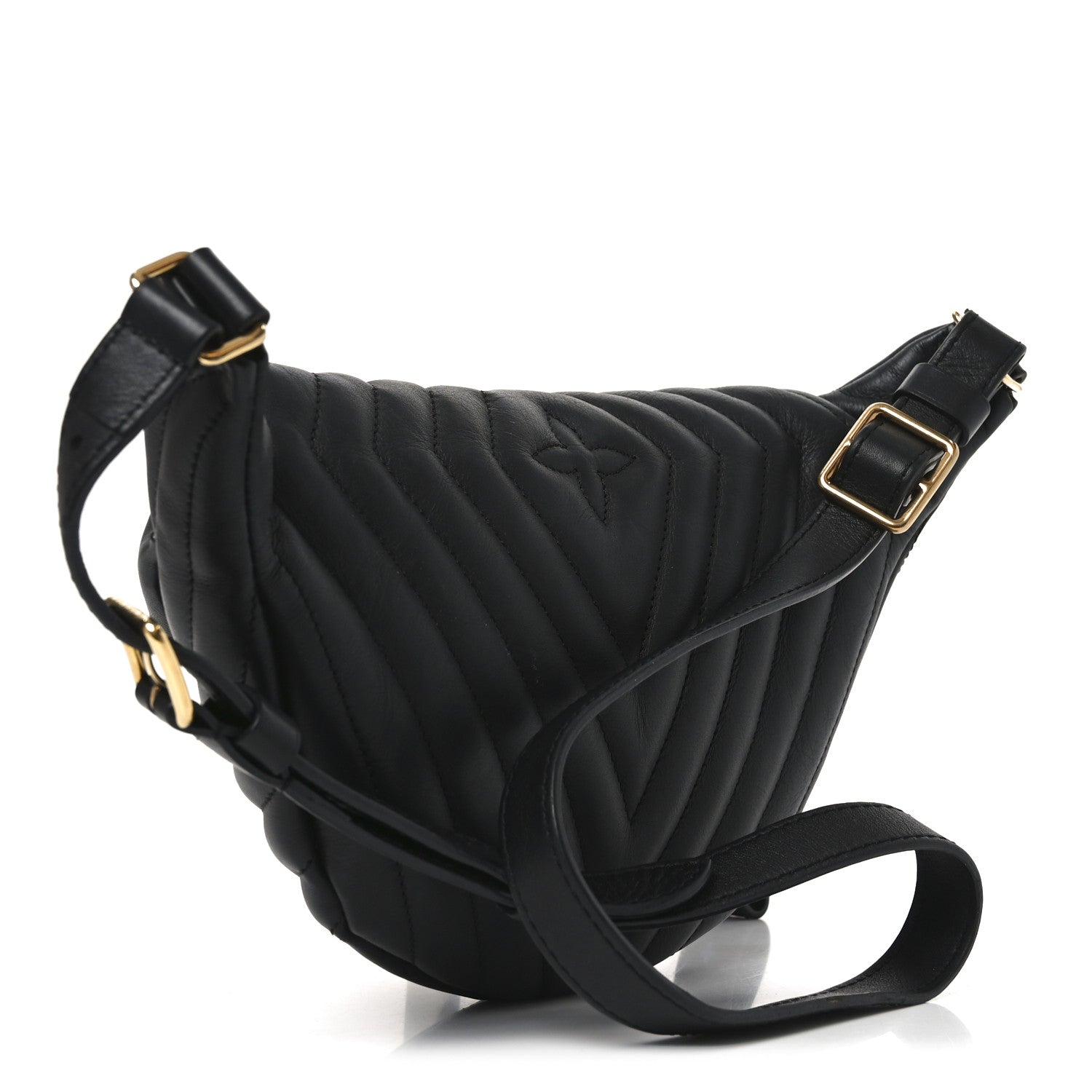 Louis Vuitton Calfskin Quilted New Wave Bumbag Black