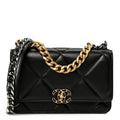 Chanel Lambskin Quilted Chanel 19 Wallet On Chain WOC Black