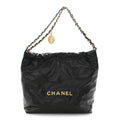 Chanel Shiny Calfskin Quilted Small Chanel 22 Black