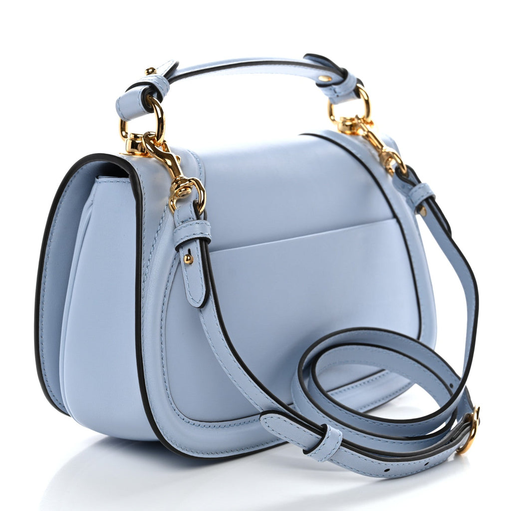 Gucci Roxy Calfskin Medium Blondie Top Handle Bag Cloudy Blue