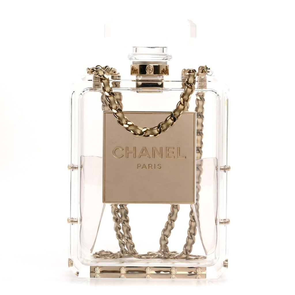 Chanel Transluscent Plexiglass Perfume Bottle Clutch