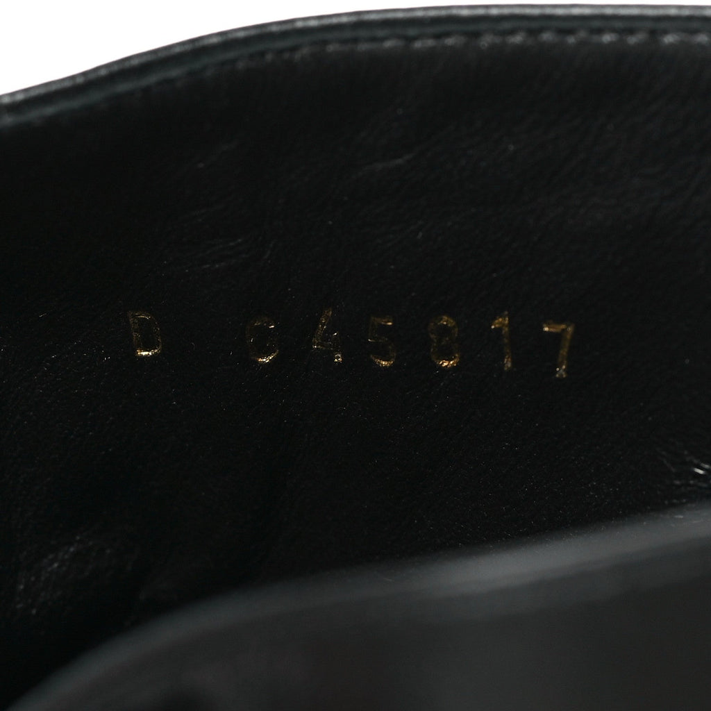 Lambskin Pearl Bow Short Boots 37.5 Black