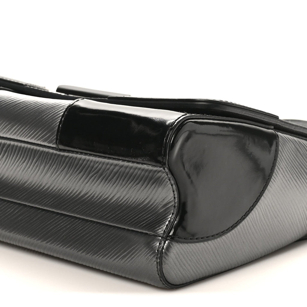 Louis Vuitton Epi Patent Twist Shoulder Bag MM Anthracite Nacre