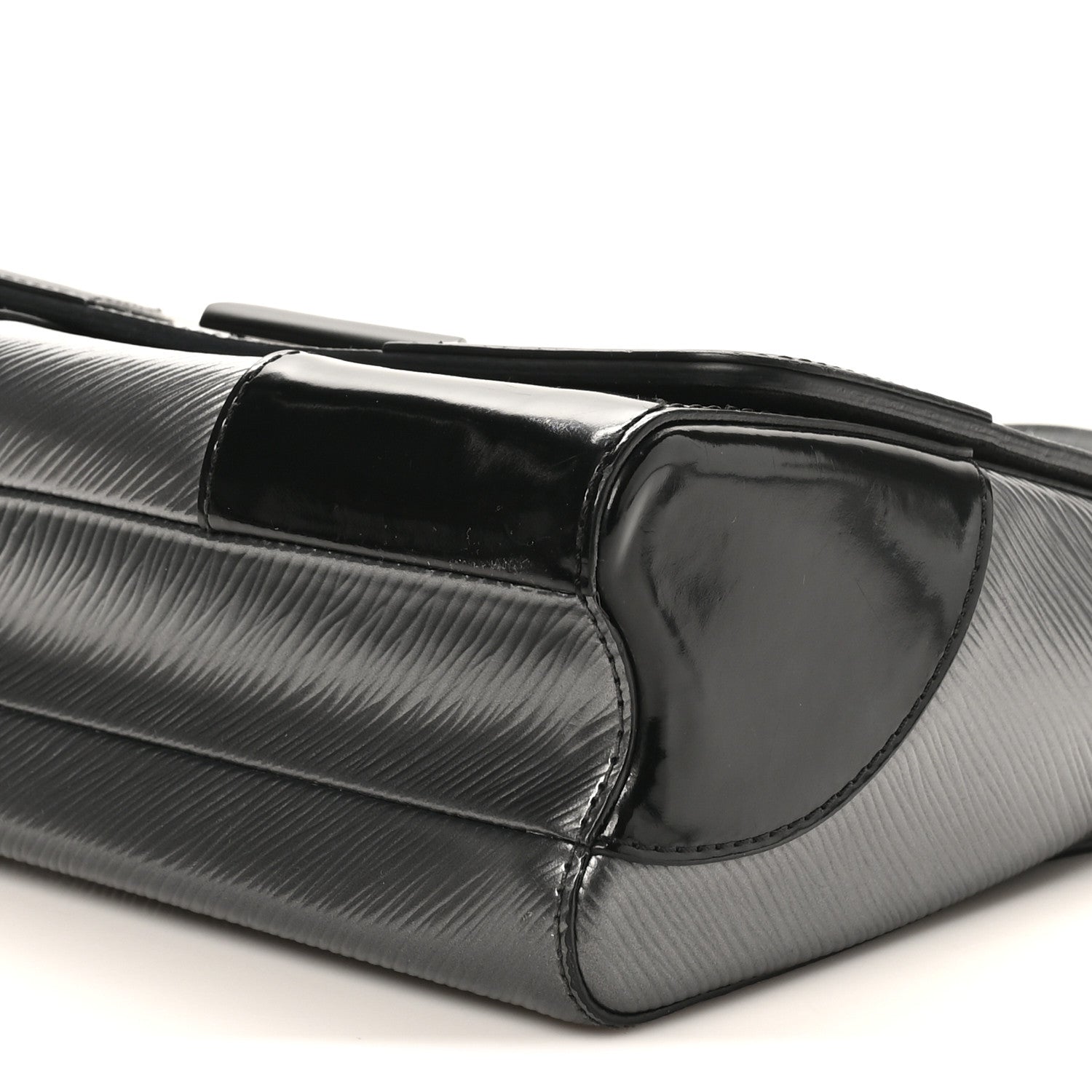 Louis Vuitton Epi Patent Twist Shoulder Bag MM Anthracite Nacre