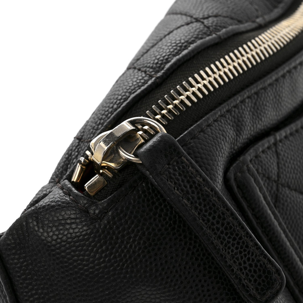 Chanel Caviar Quilted Filigree Waist Bag Black