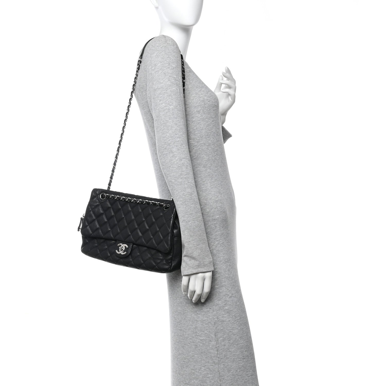 Chanel Caviar Quilted Jumbo Easy Flap Black