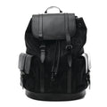 Gucci Monogram Jumbo GG Textured Dollar Calfskin Web Double Buckle Backpack Black