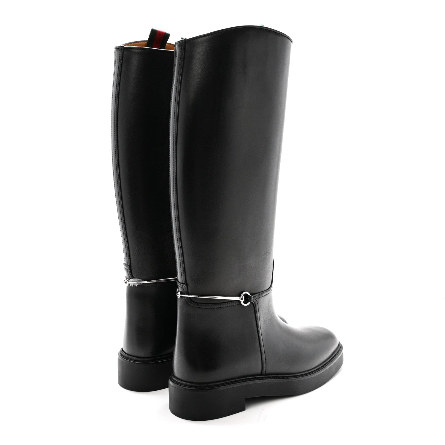 Gucci Marot Lux Michelangelo Slim Horsebit Riding Boots 37.5 Black