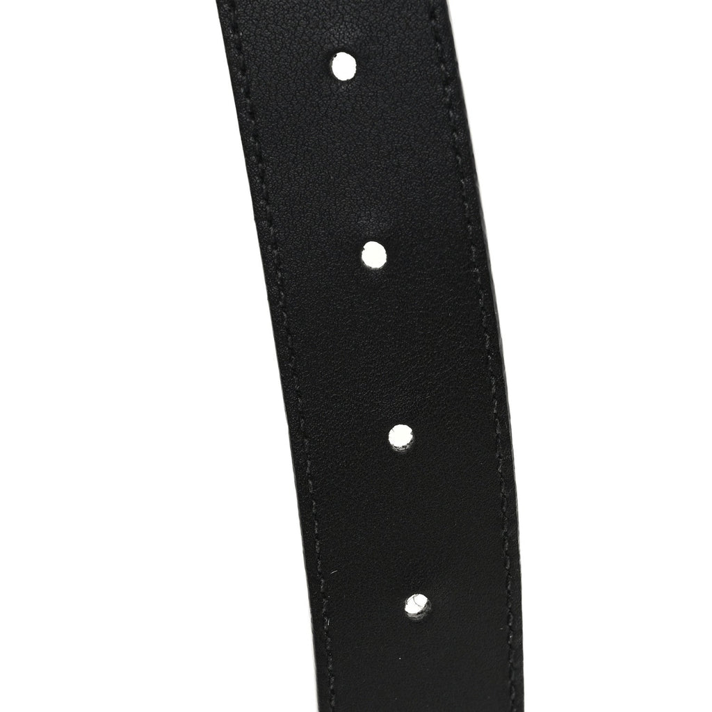 Gucci Azalea Calfskin Enamel Monochrome Double G 30mm Belt 90 36 Black