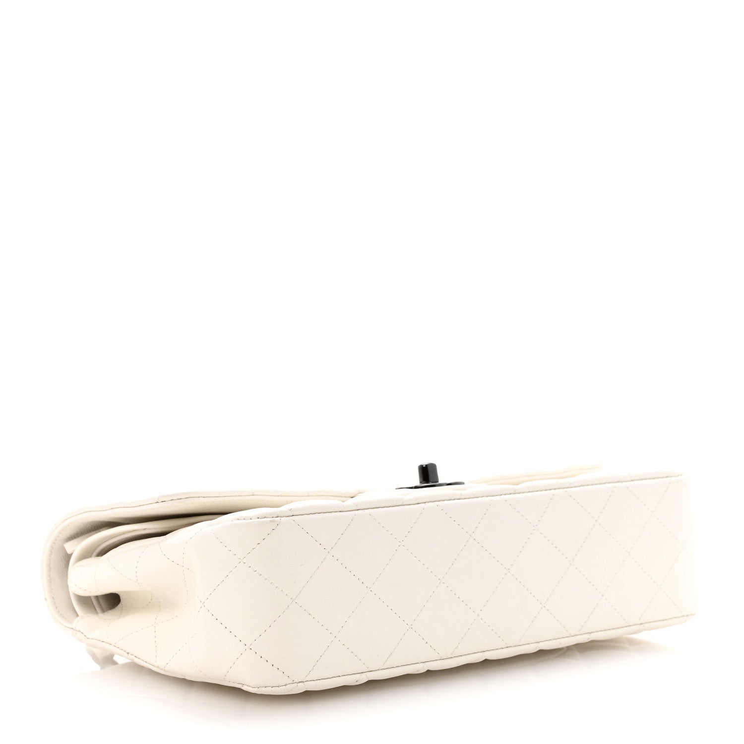 Chanel Crumpled Calfskin Quilted Medium Double Flap White