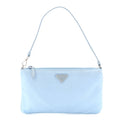 Prada Re-Nylon Vela Saffiano Mini Pochette Bag Celeste