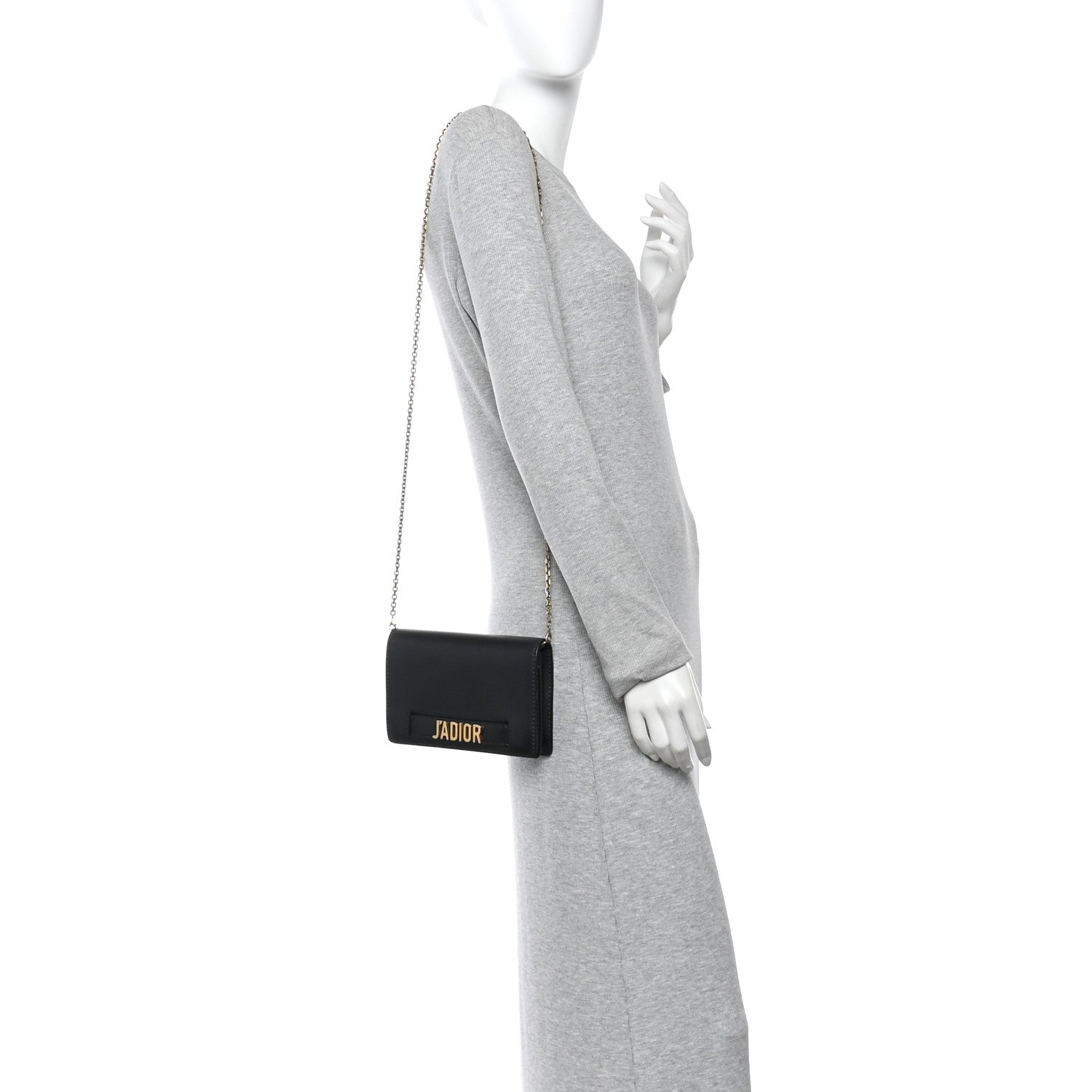 Christian Dior Calfskin J'Adior Wallet on Chain Pouch Black
