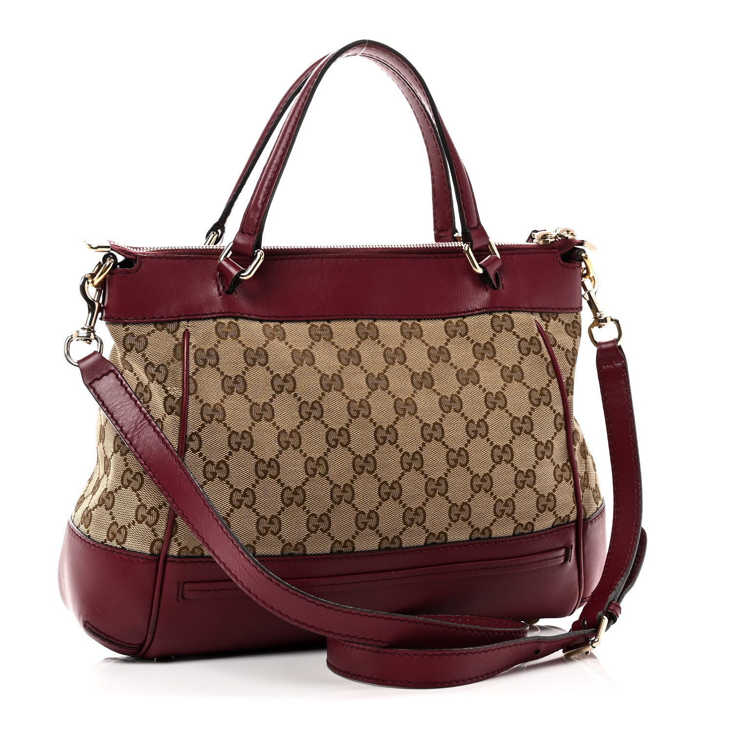 Gucci Monogram Web Mayfair Top Handle Satchel Beige Pink