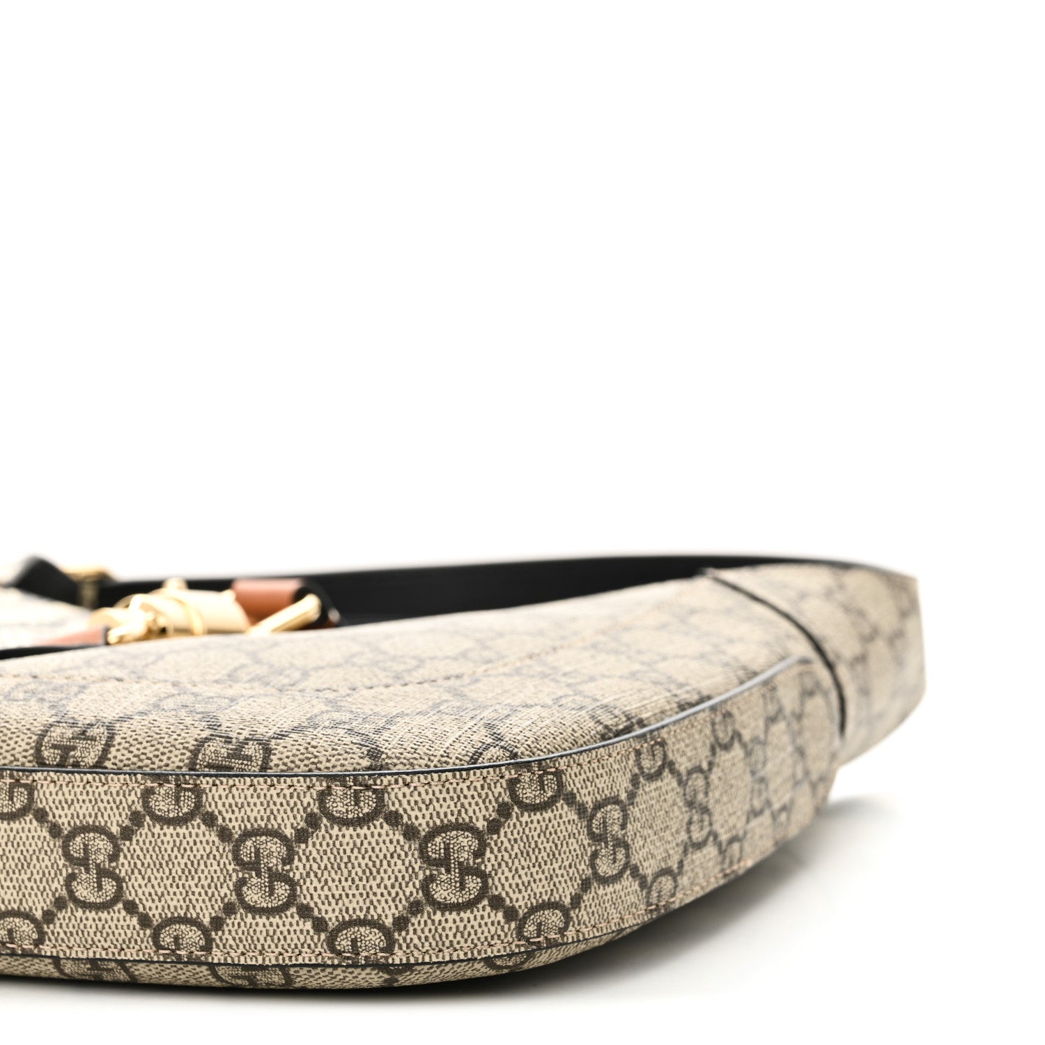 Gucci GG Supreme Monogram Snakeskin Small Jackie 1961 Hobo Beige Ebony