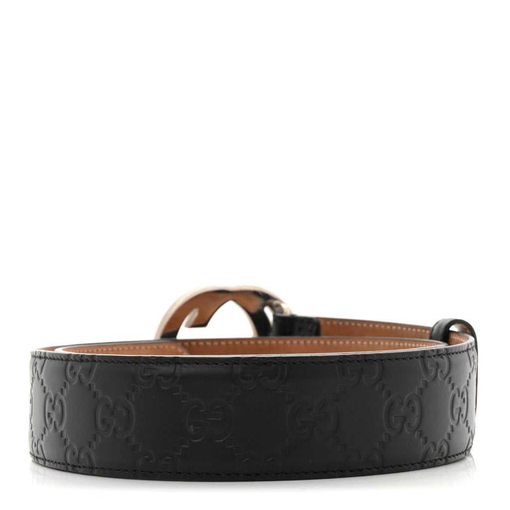 Gucci Guccissima Signature Interlocking G 40mm Belt 80 32 Black