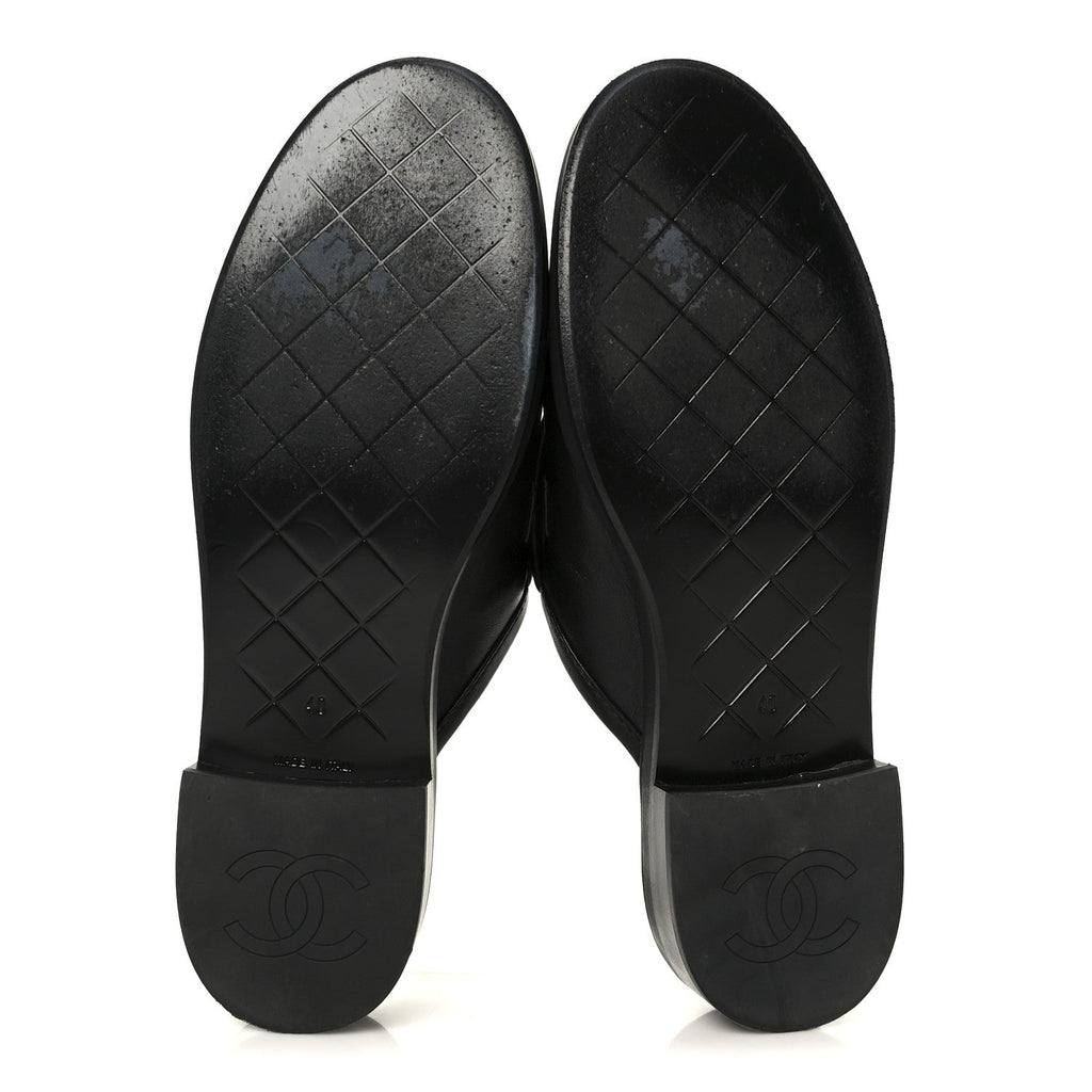 Lambskin Quilted CC Turnlock Mules 40 Black