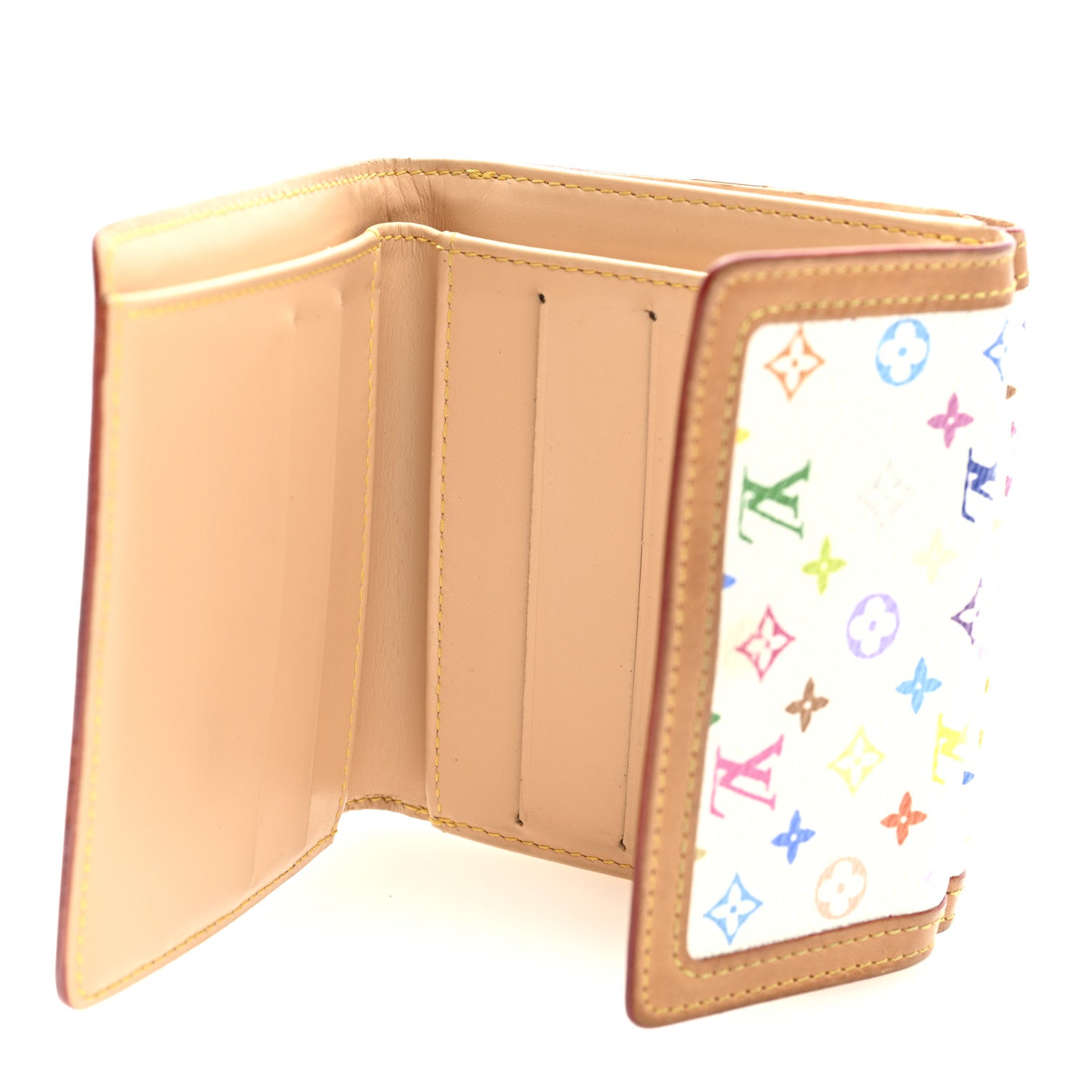 Louis Vuitton Monogram Multicolor Porte-Monnaie Billets Wallet White